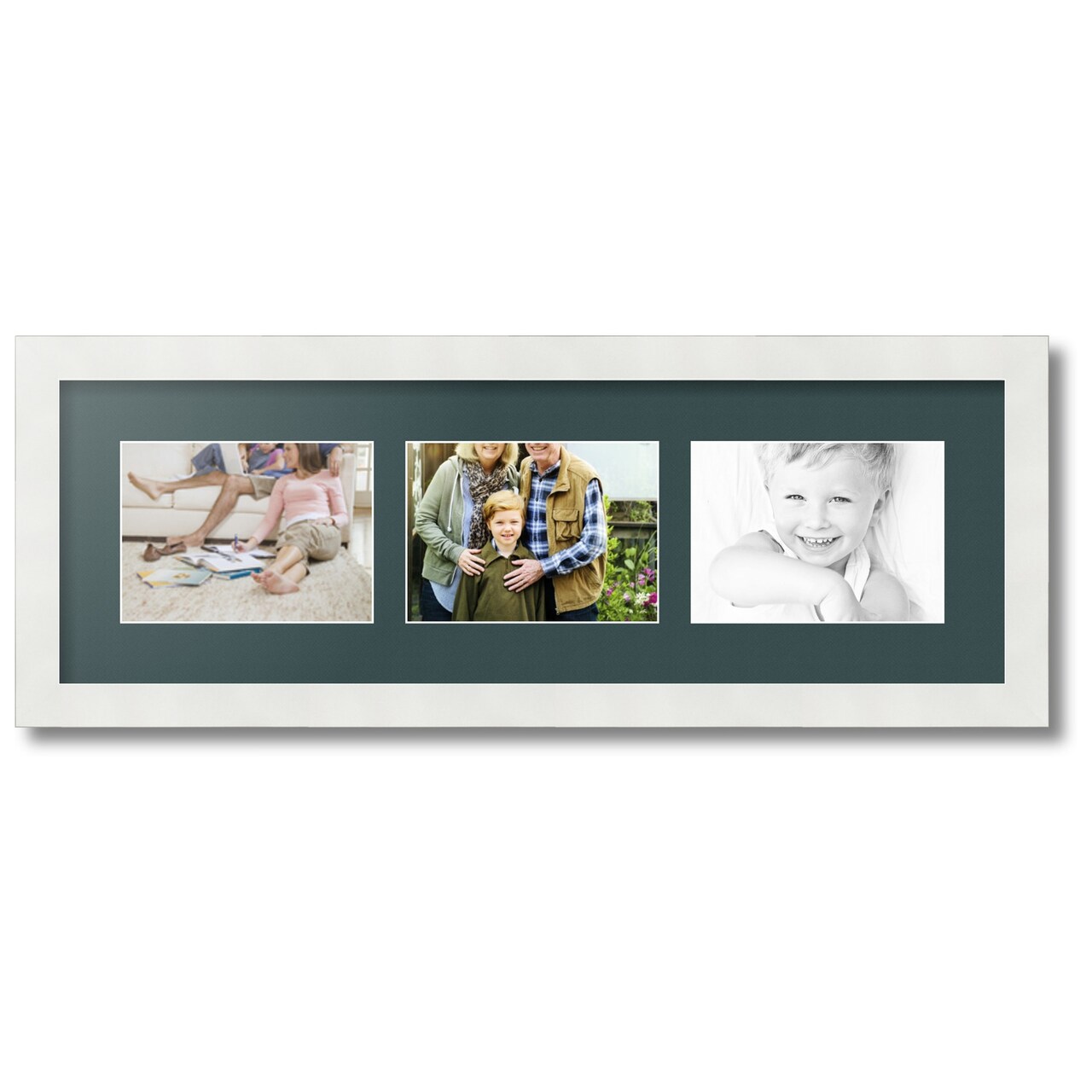 ArtToFrames Collage Photo Picture Frame with 3 - 5x7 inch Openings, Framed in White with Over 62 Mat Color Options and Plexi Glass (CSM-3966-2135)